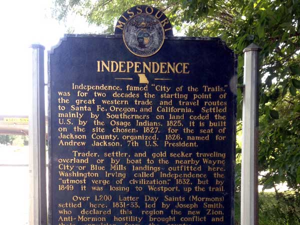 One of the many historic markers in Independence