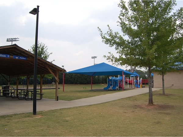 Pavilions and pPlayground at Veterans Park 