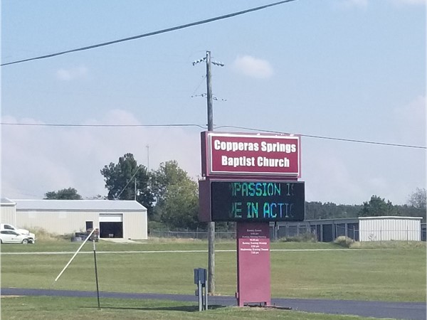 Copperas Springs Baptist Church is one of many churches on Highway 25 