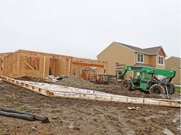 New home construction in Pine View Estates community, Ankeny Iowa as of May 1st 2014