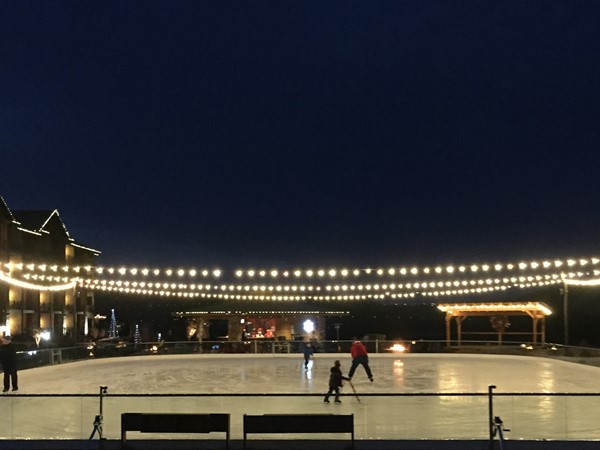 Relax by one of the several fireplaces or heaters while you watch the ice skaters