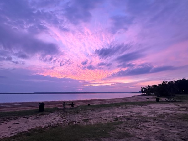 Amazing sunrise over the Eufaula Lake 