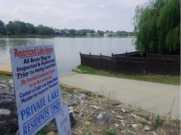 Cedar Lakes subdivision offers residents a private lake, but it does have some rules to follow