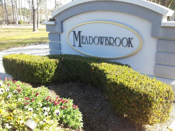 Dedicated entrance to Meadowbrook Subdivision on the Northshore