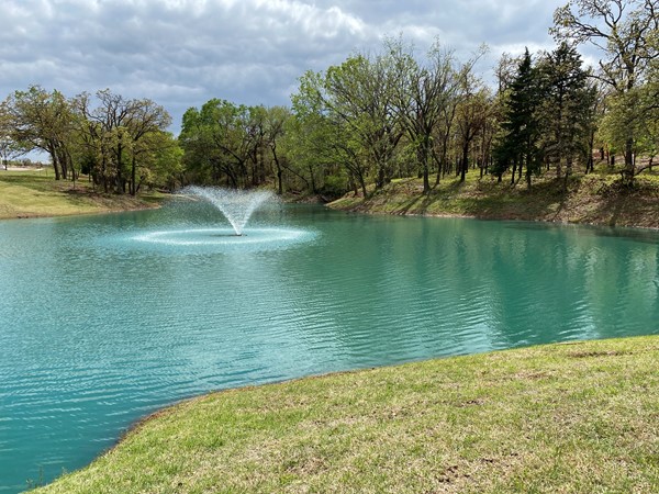 Pond and fountain at Cross Timbers