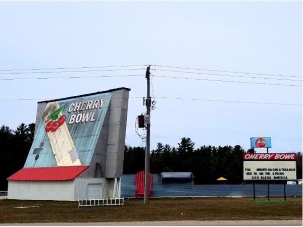 One of eight remaining drive-in theaters in the state of Michigan, the Cherry Bowl Drive-In