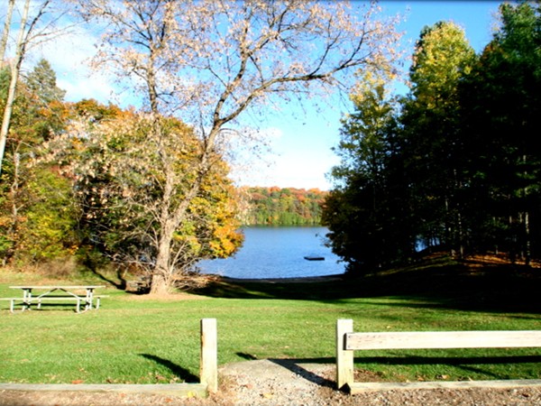 Dunham Lake beach and picnic area in Hartland