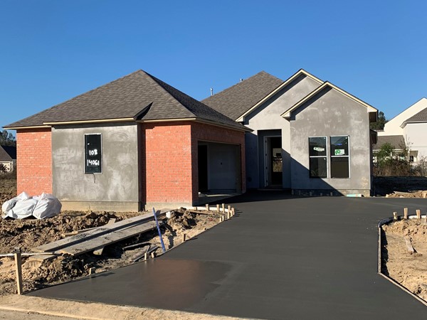 Home under construction. Buyers have a range of exterior wall colors to choose from 