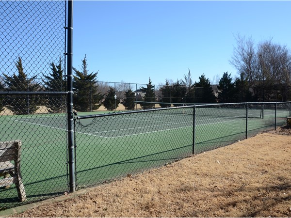 Providence tennis court and basketball goal