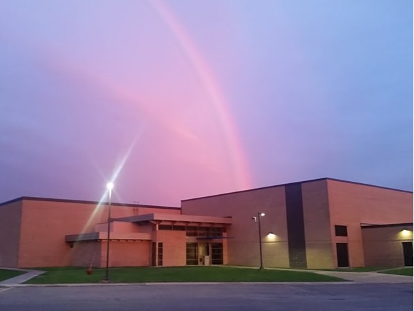 Rainbow over Creekside Middle School