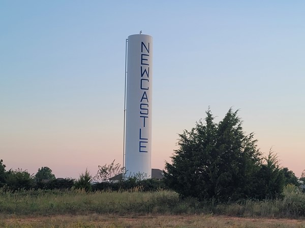 Newcastle water tower at sunset 