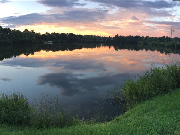 Beautiful sunset at Harper Creek Lake