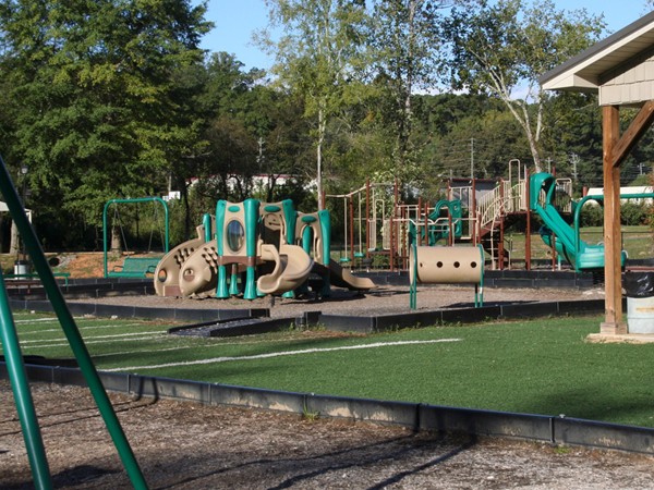 Big Springs Park's play areas for babies/toddlers, young children and older children 