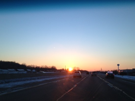The drive on I-96 East to the airport is a beautiful drive in the morning, and only about 40 minutes