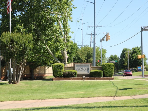 Entrance to Kingswood Neighborhood in South OKC. Easy access in and out to Penn Ave  
