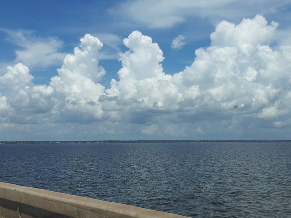 Northshore bound! Beautiful Old Mandeville from the Causeway Bridge