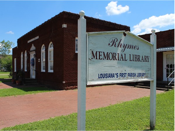 The Rhymes Memorial Library, located in Rayville, is Louisiana's first parish library