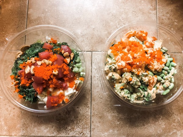 To-go Poke bowls “Love” and the “Look” from YW Poke 