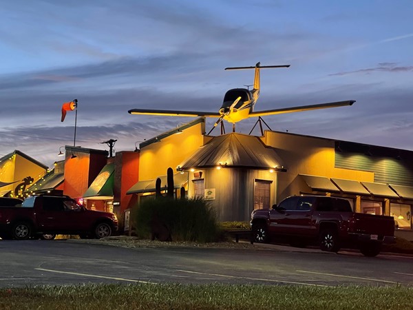 The Mexican restaurant with the airplane on top. Great food and drinks