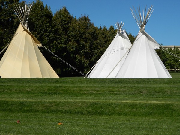 Tepees as part of The Plains Indians exhibit at The Nelson