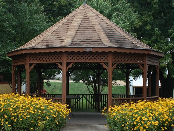 Heritage Park has a nice gazebo surrounded by beautiful flowers