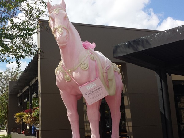 Pink horse at PF Chang's for Breast Cancer Awareness 