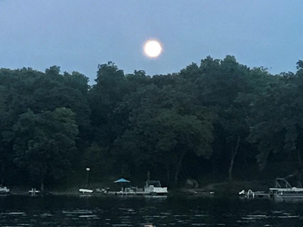 Beautiful moon rising over "party cove" last night