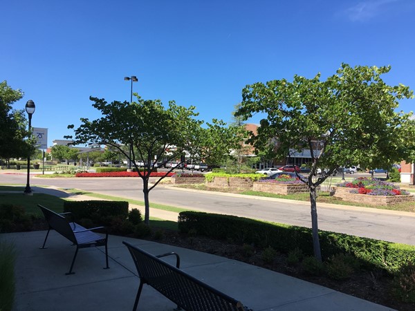 It's a busy day in Midwest City's Towne Center Plaza! Join us  