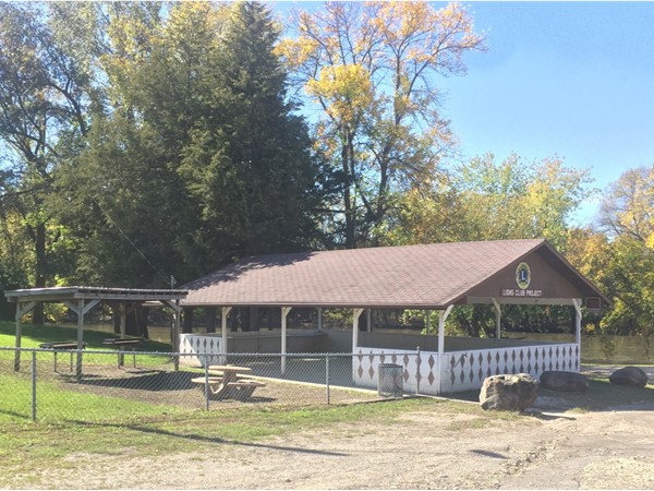 The Lion's Club shelter at City Park. The park also has softball diamonds and a playground.