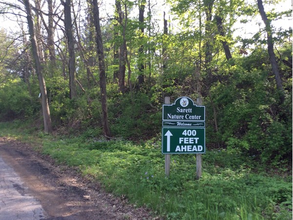 Directional sign for Sarett Nature Center  