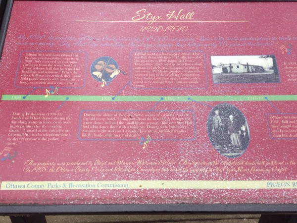 Historical marker for Styx Hall at Fridrich's Resort,1920-1959   