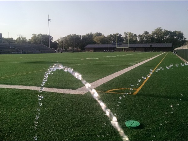 The field is ready for Friday night games! One of the oldest football fields north of the river