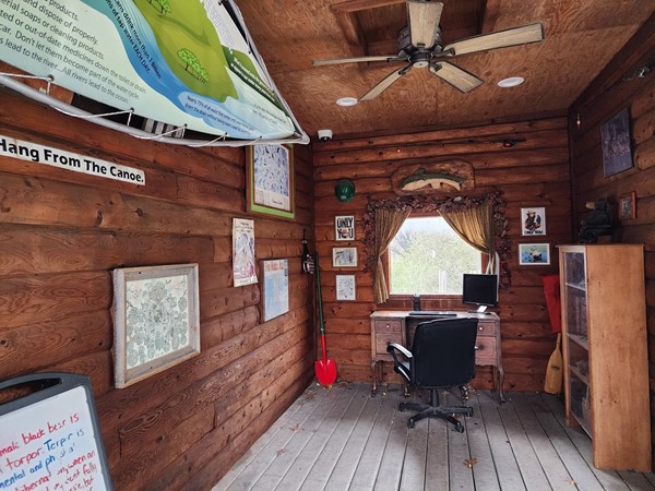 Inside the Black Bear Educational Hut at the Topeka Zoo