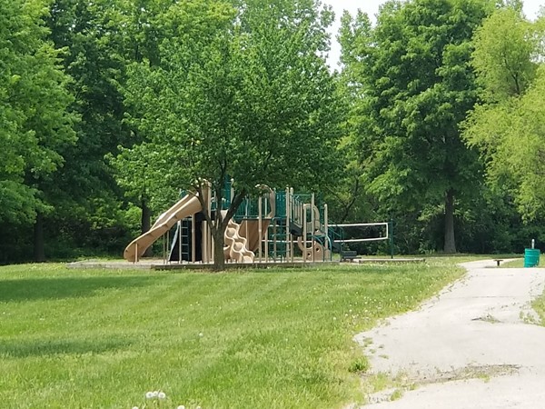 Brittany Park play area by asphalt trail