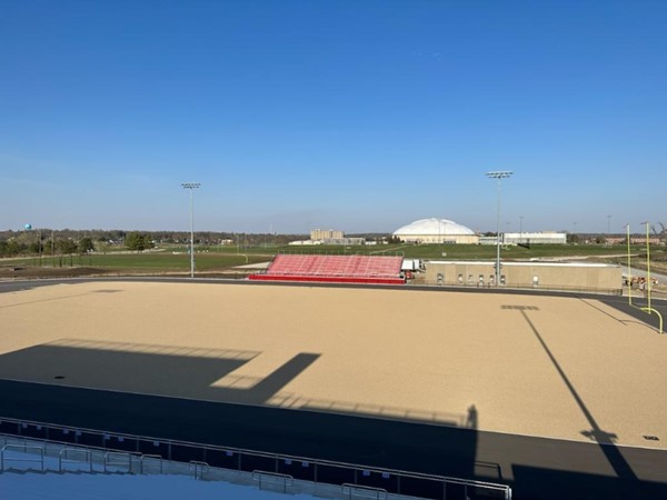 Cedar Falls High School football field needs turf yet but will seat over 4500 people. Opening 2024