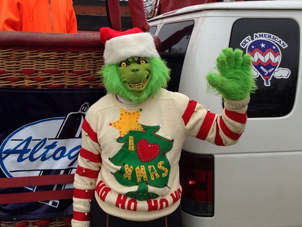 The Grinch is trying to hold up the Caledonia Christmas Parade