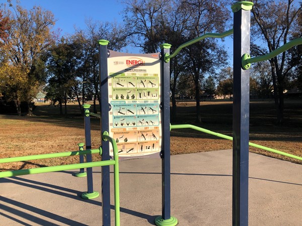 Centennial Park has fitness challenges throughout the walking trail