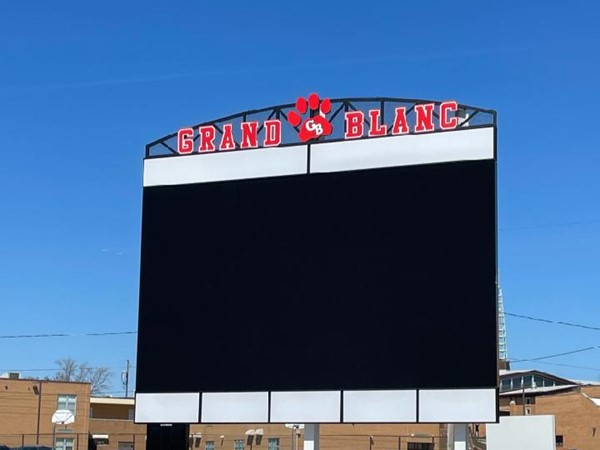 Grand Blanc Highschool. has a new scoreboard. Go Bobcats!