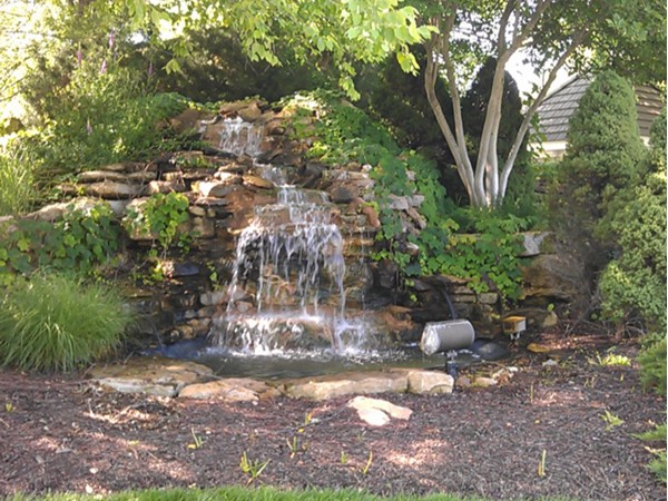 Residents of Nottingham St. Andrews enjoy this beautiful waterfall
