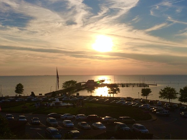 Picturesque sunset from the bluff in Fairhope