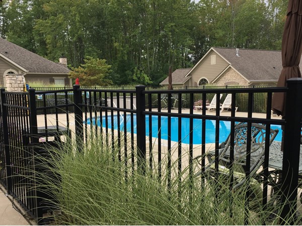 Splash in this clean, beautiful pool for condominium residents at the Villas at Rivertown 