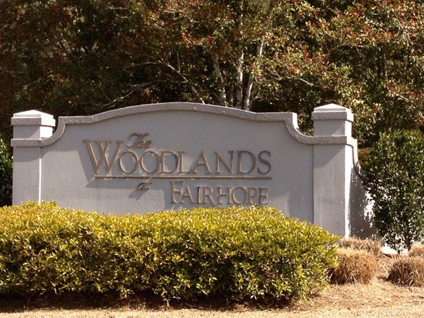 Entrance to The Woodlands at Fairhope on Highway 98 