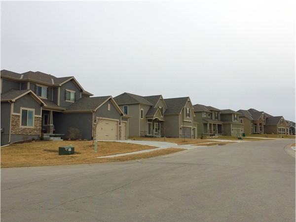 Striking homes in this new subdivision, with appealing paint colors that are very complimentary