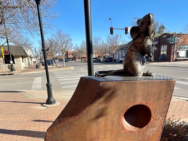 Downtown Edmond has charming bronze statues throughout the area