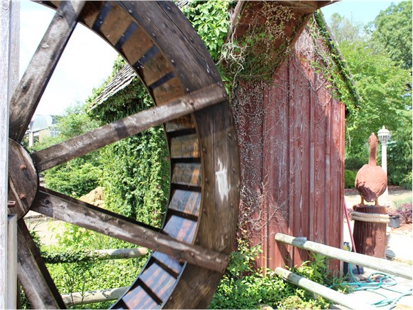 The Thomas Nursery & Feed Pavilion's "waterwheel" is just one of many unique features to be found