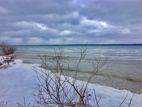 Don't let a little snow keep you off this beautiful beach along the Old Mission Point Park trails