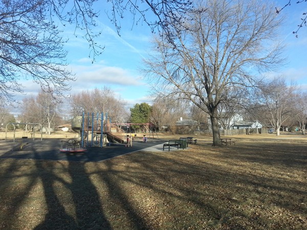 Enjoying a break from the winter weather at Pansing Park, 52nd and Van Dorn