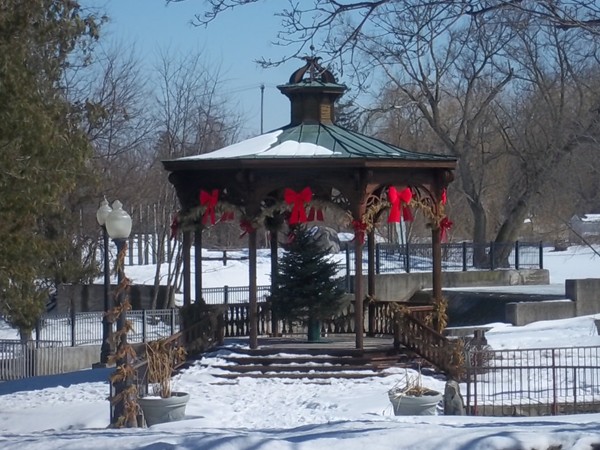 This pretty park gazebo is a wonderful place for a wedding and "Music in the Park" 