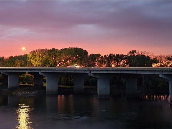 One of my favorite spots in Cedar Falls - Pfeiffer Spring's bicycle bridge facing CFU at sunset 
