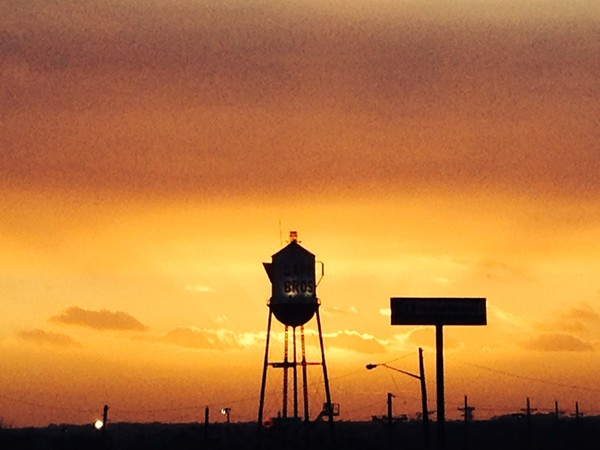 Sapp Brothers Coffeepot with a gorgeous Nebraska sunset